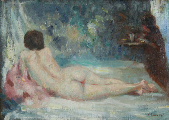 Lying Nude with Maid 